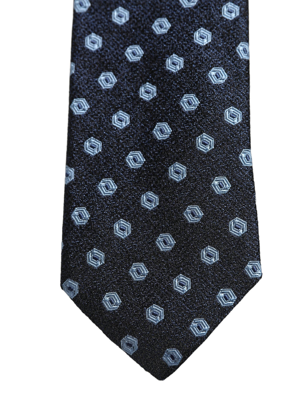Dolce & Gabbana Men Blue Silk Geometric Adjustable Tied Necktie Tie