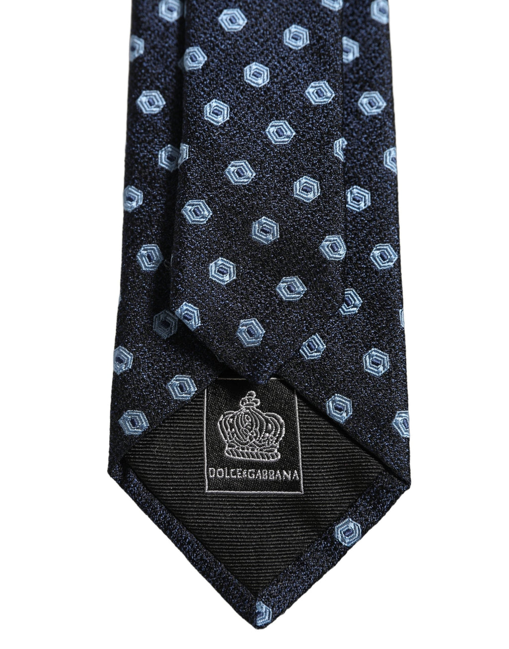 Dolce & Gabbana Men Blue Silk Geometric Adjustable Tied Necktie Tie