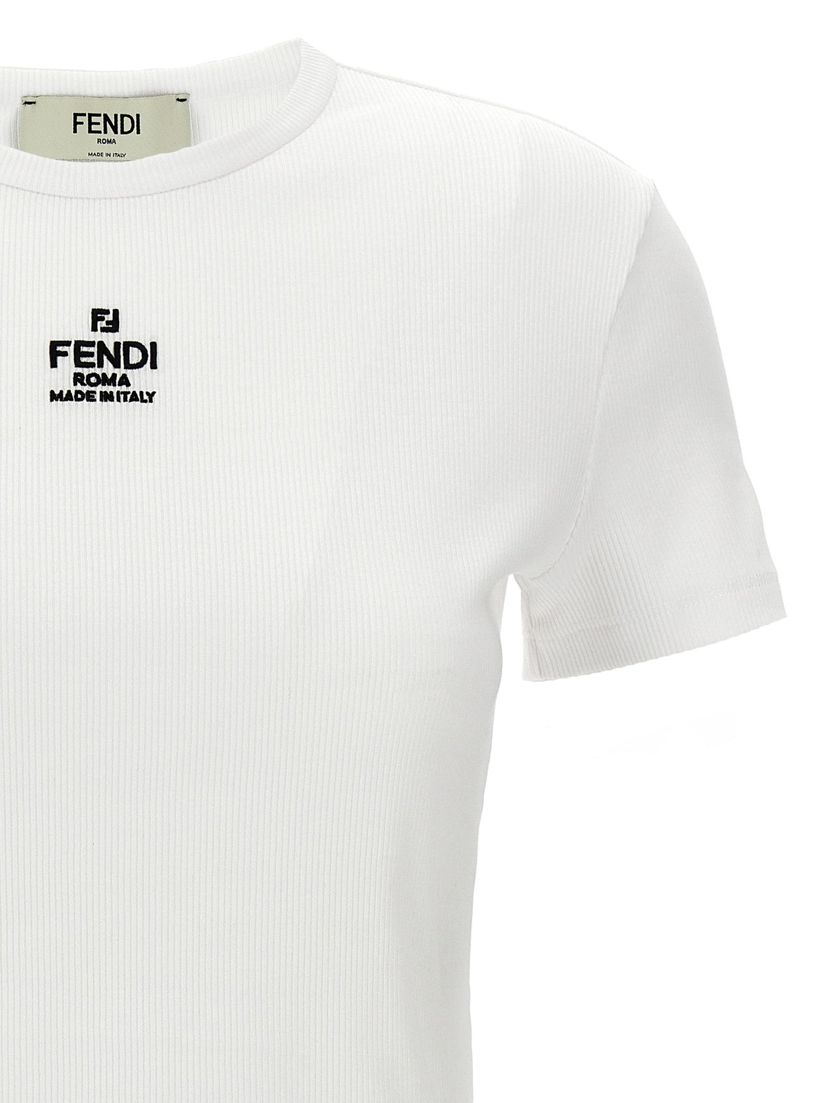 Fendi White Cotton T-Shirt