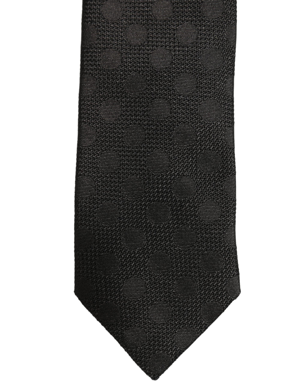 Dolce & Gabbana Black Polka Dot Jacquard Silk Adjustable Tied Necktie Tie