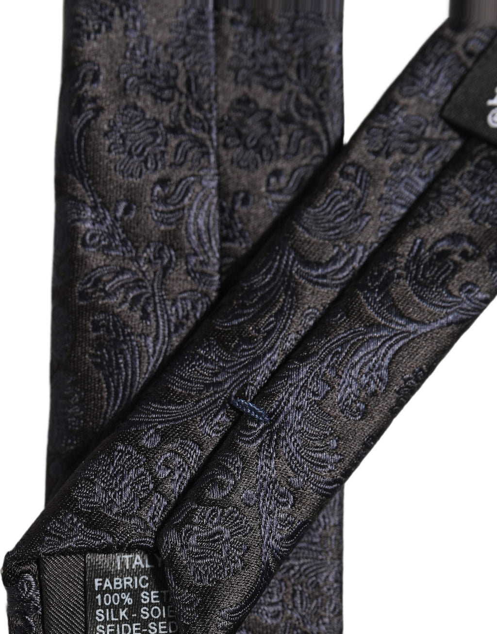 Dolce & Gabbana Men Dark Blue Floral Jacquard Adjustable Tied Necktie Tie