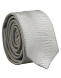 Dolce & Gabbana Men Light Gray Textured Silk Adjustable Tied Necktie Tie