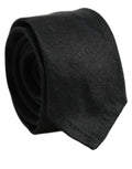 Dolce & Gabbana Men Black Satin Silk Classic Adjustable Tied Necktie Tie