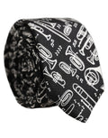 Dolce & Gabbana Black Musical Instrument Silk Adjustable Tied Necktie Tie