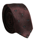 Dolce & Gabbana Men Burgundy Silk Paisley Adjustable Tied Necktie Tie