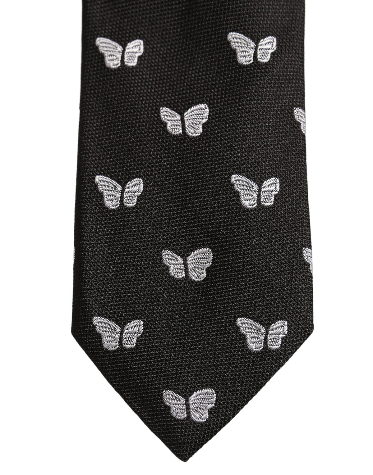 Dolce & Gabbana Men Black Silk Butterfly Adjustable Tied Necktie Tie