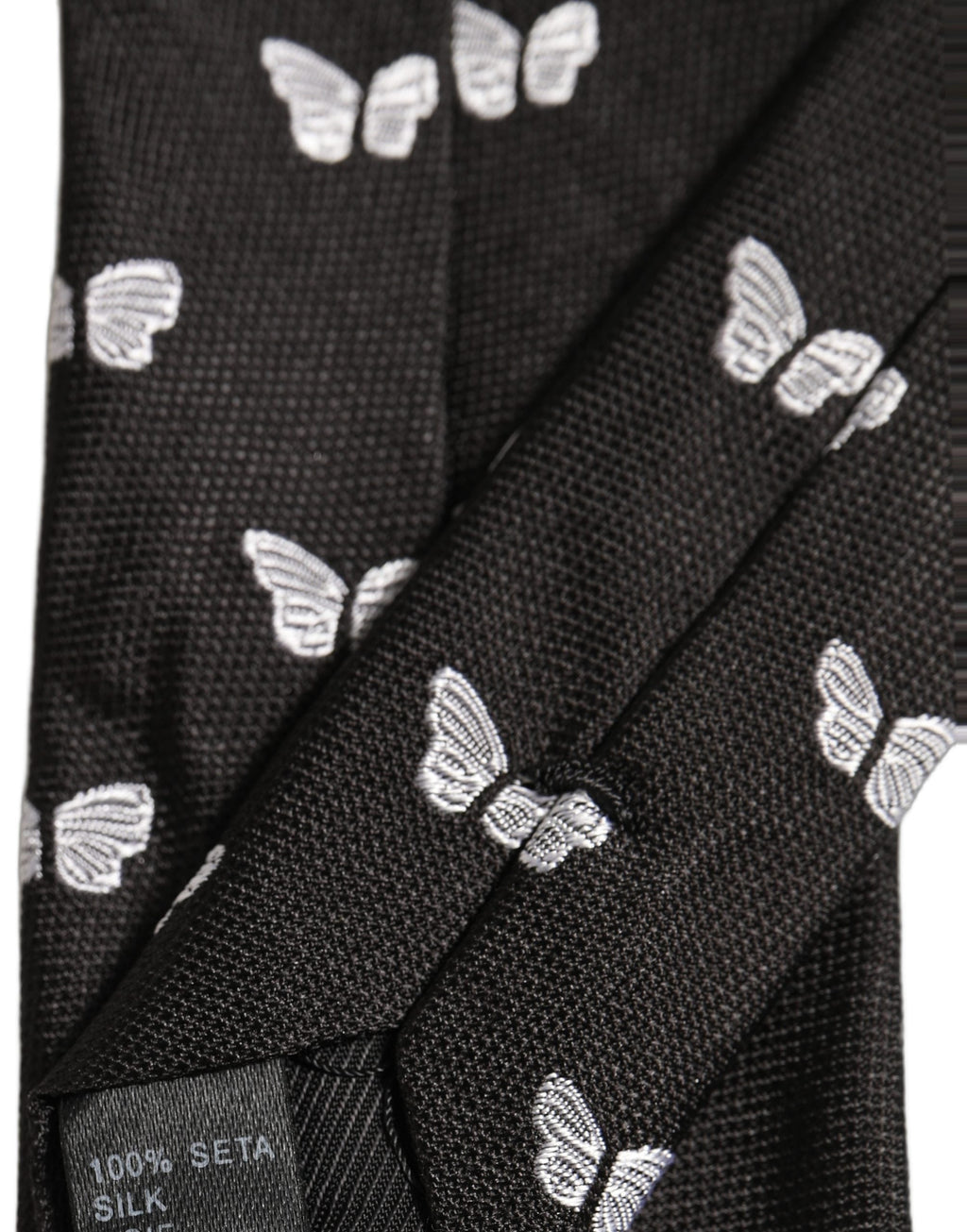 Dolce & Gabbana Men Black Silk Butterfly Adjustable Tied Necktie Tie
