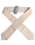 Dolce & Gabbana Beige Silk Textured Knit Adjustable Tied Men Necktie Tie