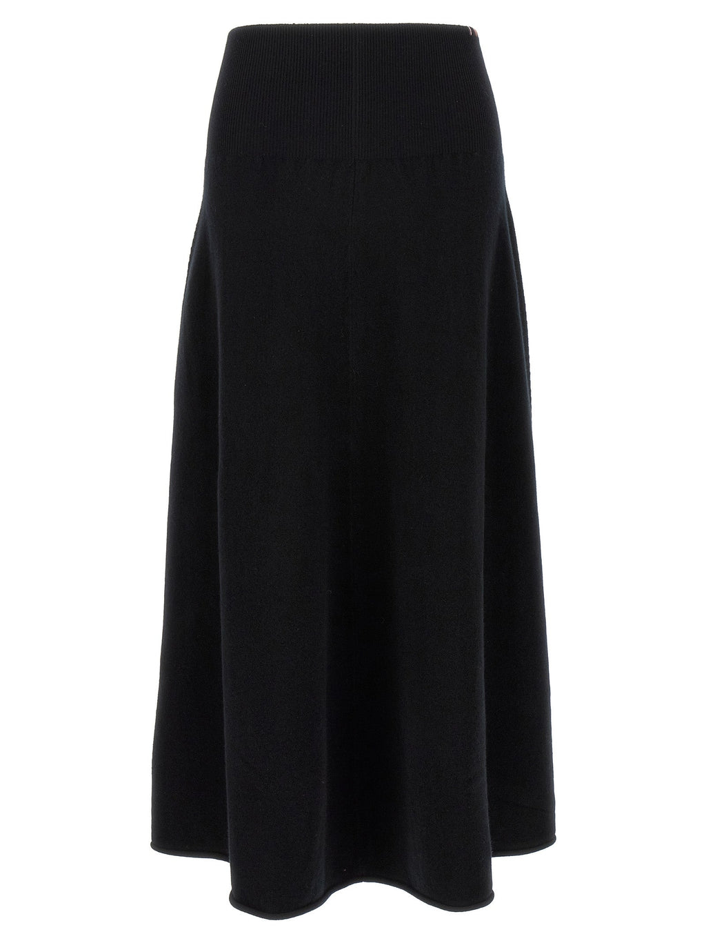 Extreme Cashmere Black Cashmere Midi Skirt