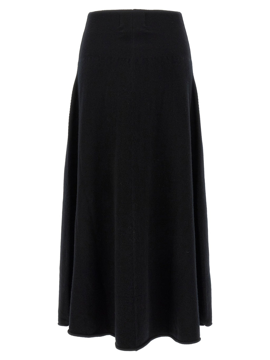 Extreme Cashmere Black Cashmere Midi Skirt