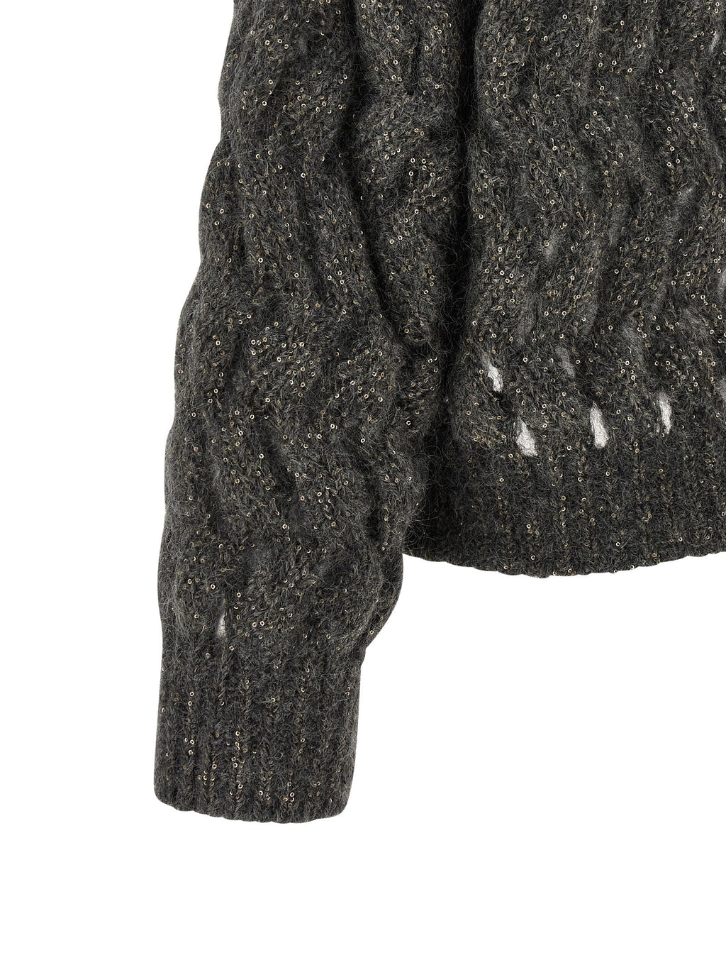 Brunello Cucinelli Gray Wool Cardigan