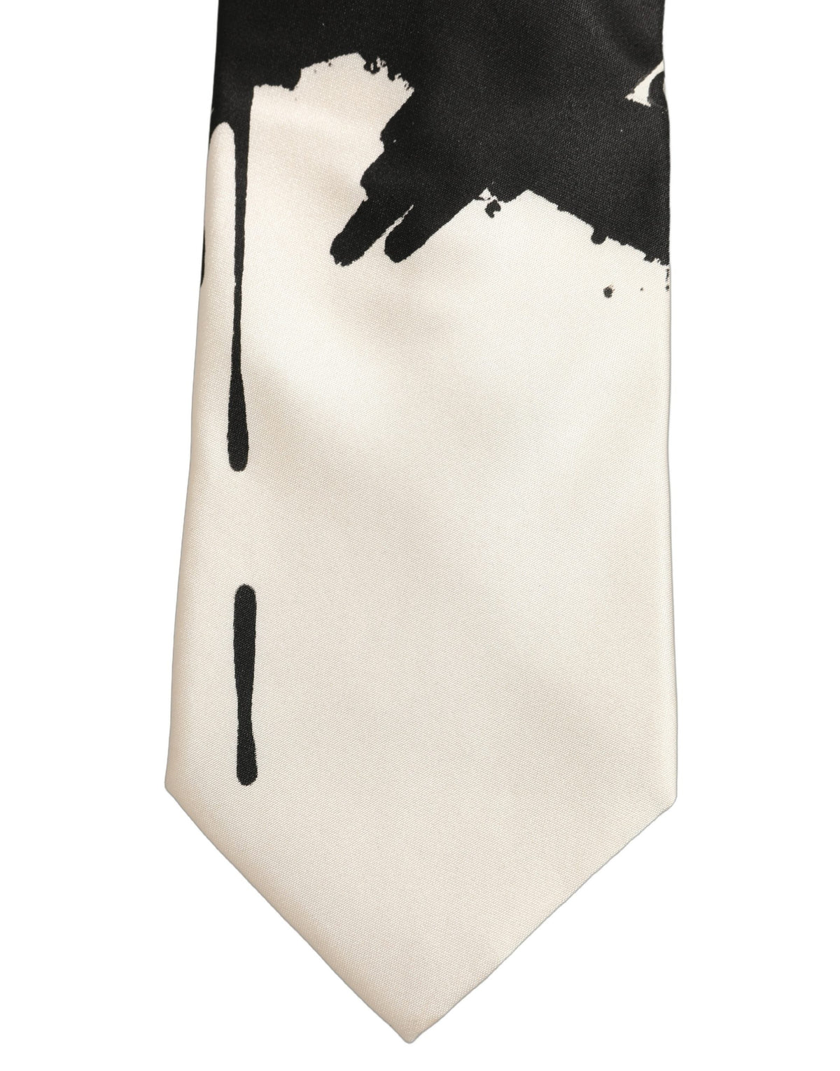 Dolce & Gabbana White Silk Floral Graphic Adjustable Tied Men Necktie Tie