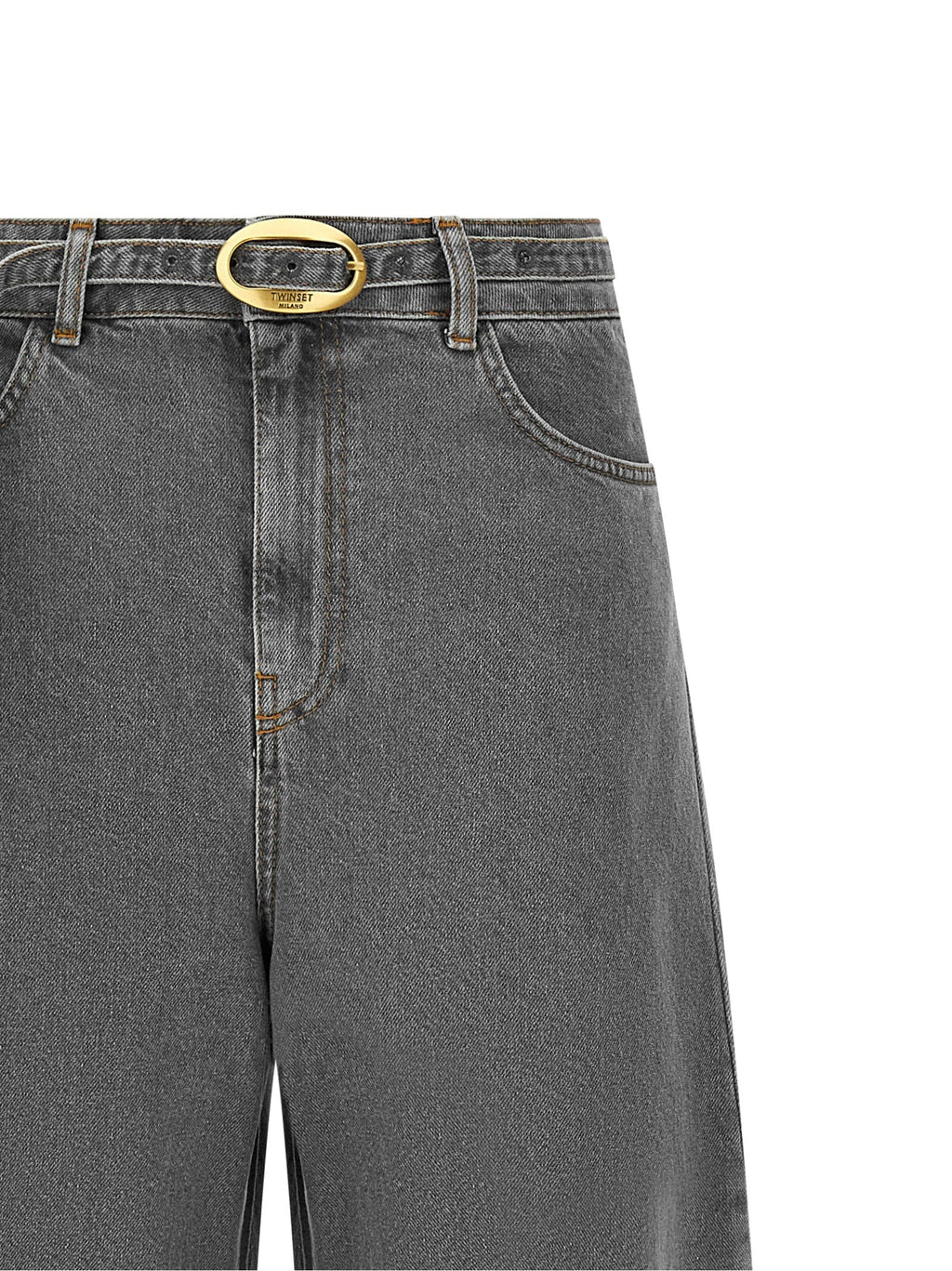 Twinset Gray Cotton Jeans Denim