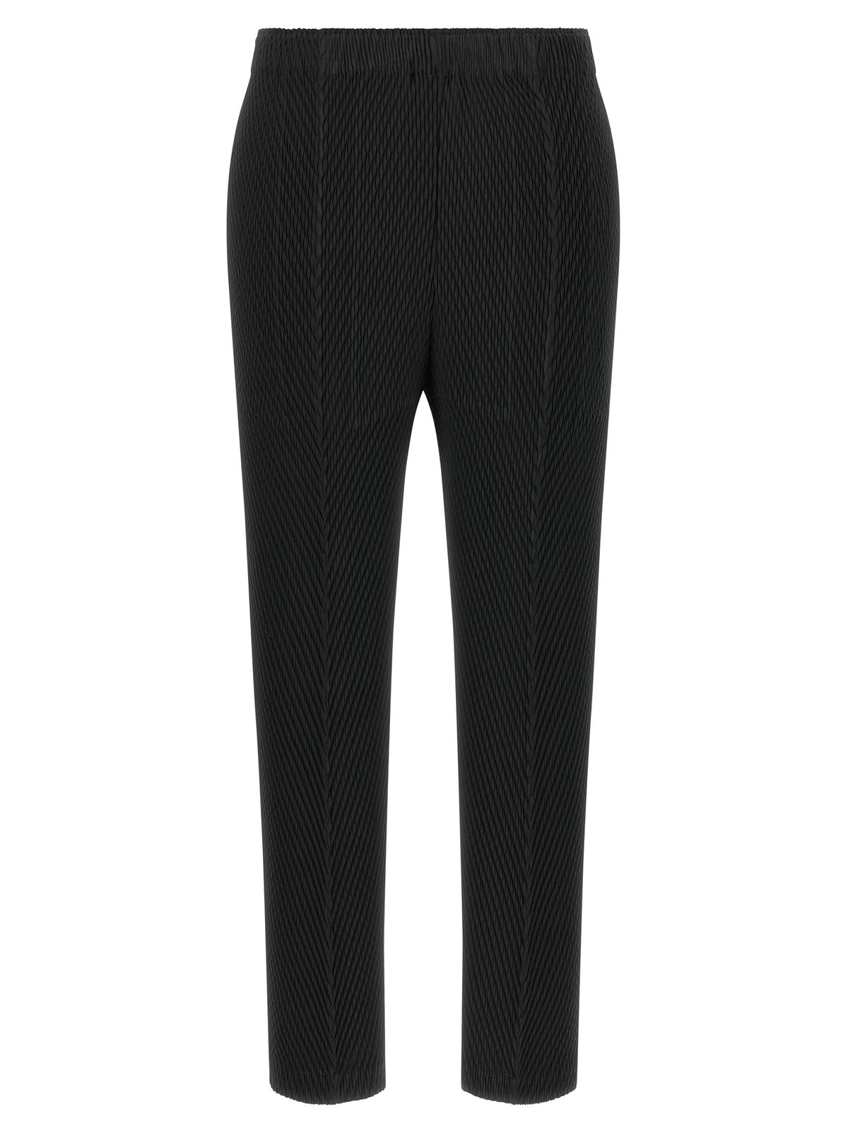 Issey Miyake Black Polyester Cropped Pants