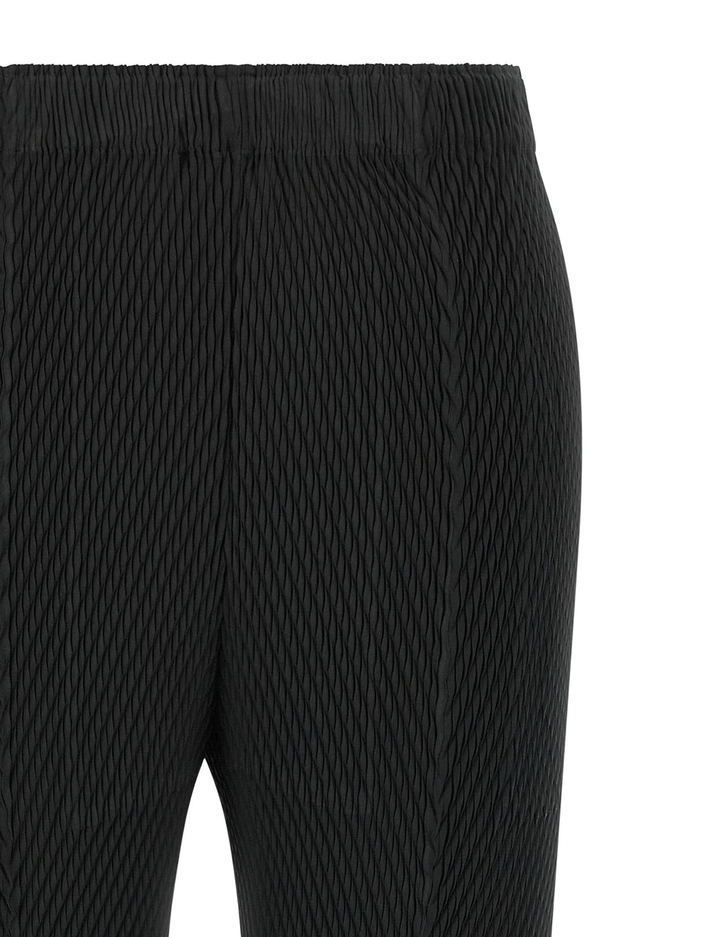 Issey Miyake Black Polyester Cropped Pants