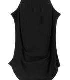 Issey Miyake Black Polyester Midi Skirt