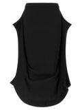 Issey Miyake Black Polyester Midi Skirt