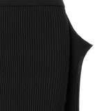 Issey Miyake Black Polyester Midi Skirt