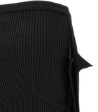 Issey Miyake Black Polyester Midi Skirt