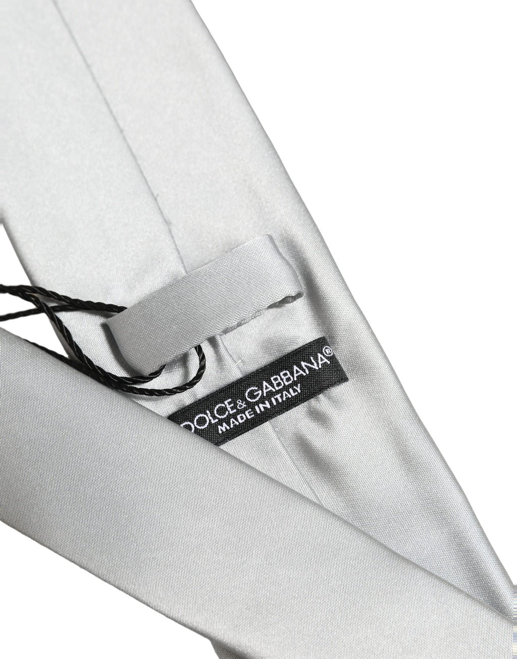 Dolce & Gabbana Gray Satin 100% Silk Adjustable Tied Men Necktie Tie
