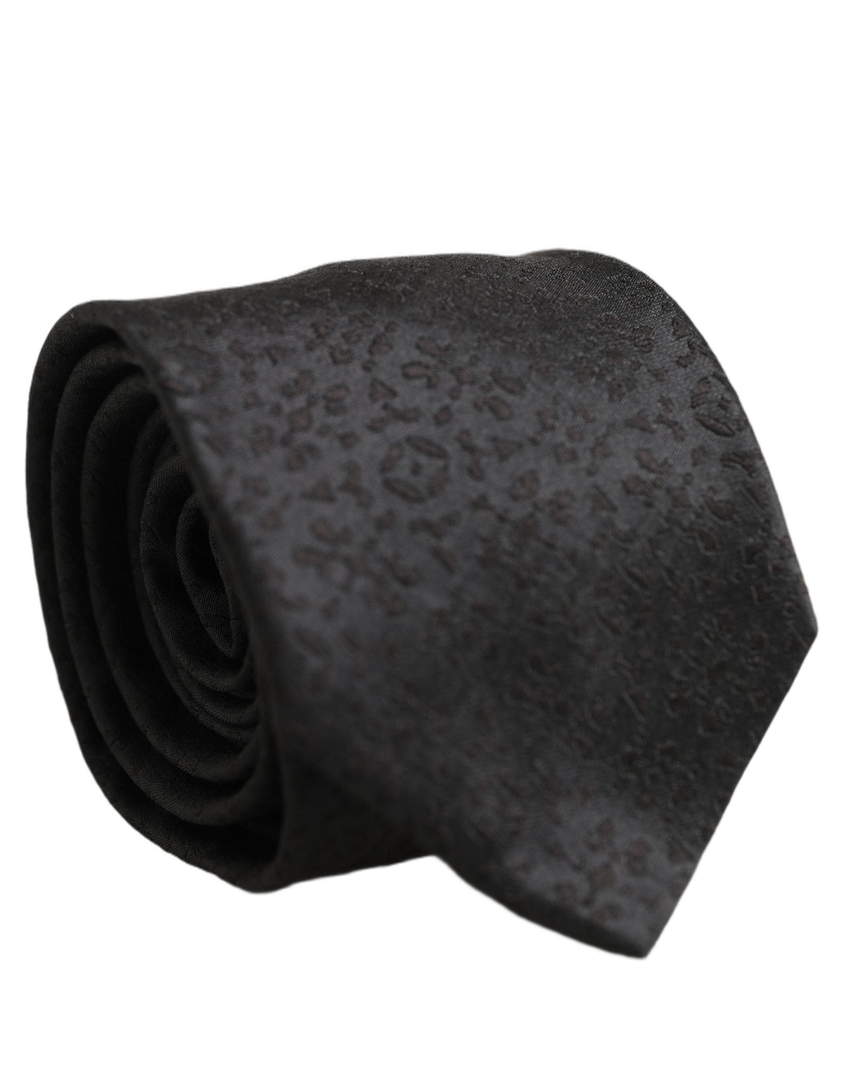 Dolce & Gabbana Black Jacquard Silk Adjustable Necktie Men Accessory Tie