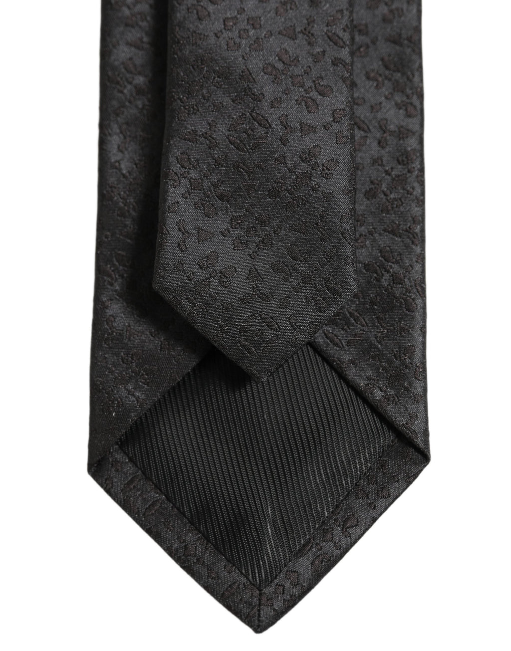 Dolce & Gabbana Black Jacquard Silk Adjustable Necktie Men Accessory Tie