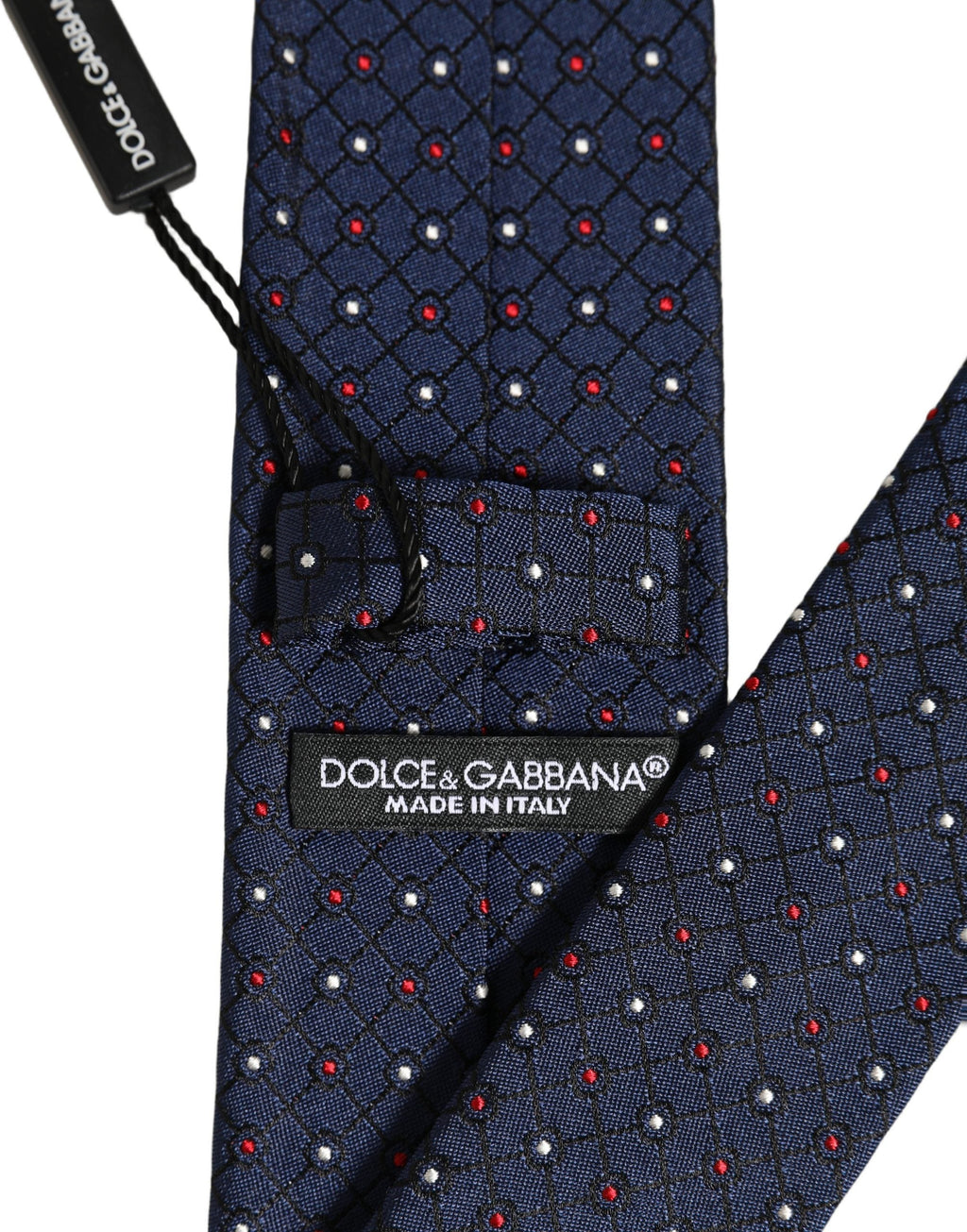 Dolce & Gabbana Blue Diamond Lattice Adjustable Necktie Men Accessory Tie