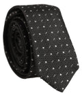 Dolce & Gabbana Dark Gray Polka Dot Silk Adjustable Necktie Accessory Tie