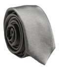 Dolce & Gabbana Gray Satin 100% Silk Adjustable Tied Men Necktie Tie