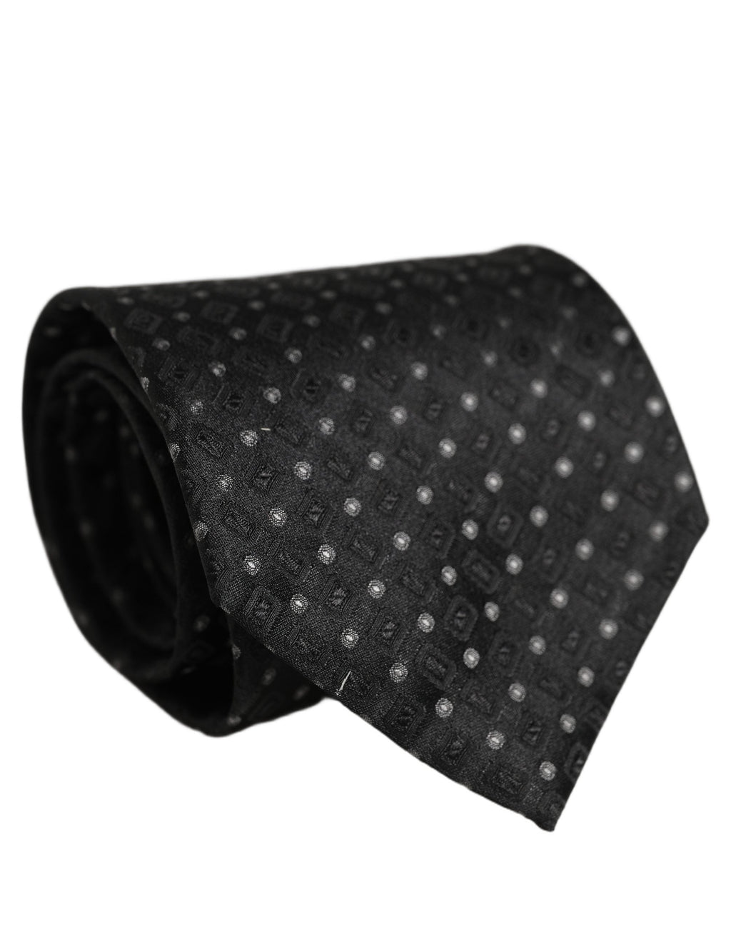 Dolce & Gabbana Black Jacquard Silk Adjustable Men Necktie Accessory Tie