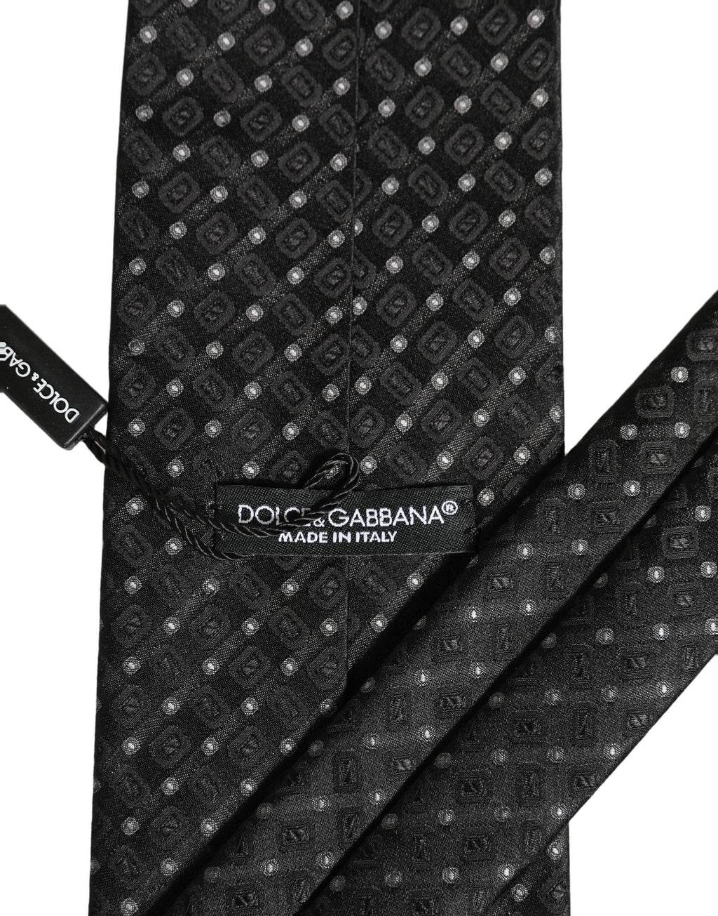 Dolce & Gabbana Black Jacquard Silk Adjustable Men Necktie Accessory Tie