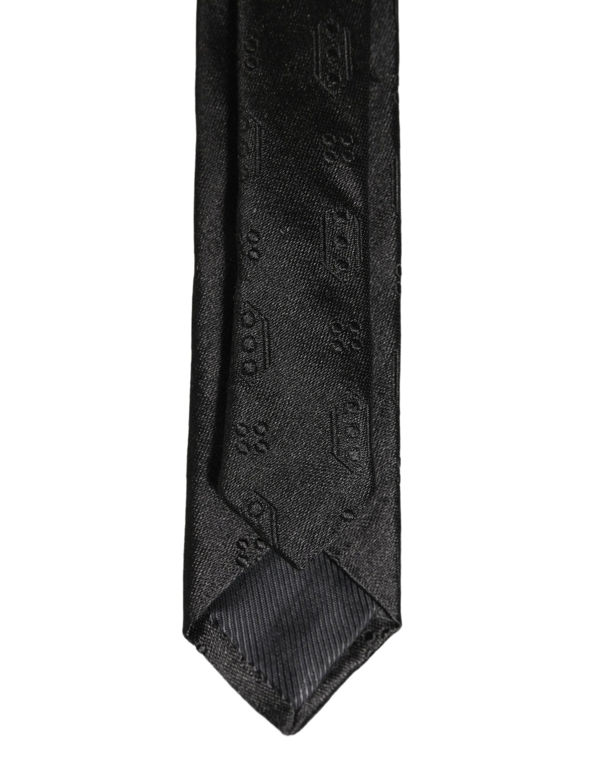 Dolce & Gabbana Black Silk Jacquard Adjustable Men Necktie Accessory Tie