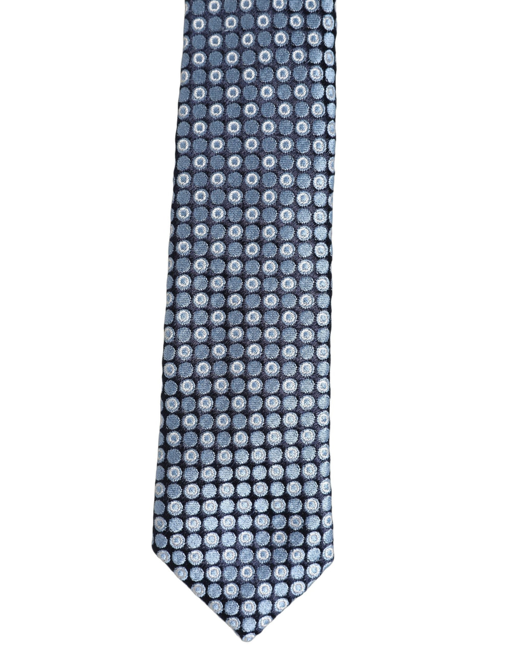 Dolce & Gabbana Blue Circle Pattern Silk Adjustable Necktie Accessor Tie