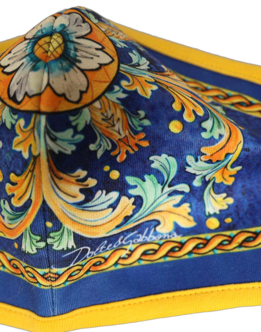 Dolce & Gabbana Multicolor Majolica Print Elastic Ear Strap Face Mask
