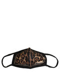 Dolce & Gabbana Brown Black Leopard Print Elastic Ear Strap Face Mask