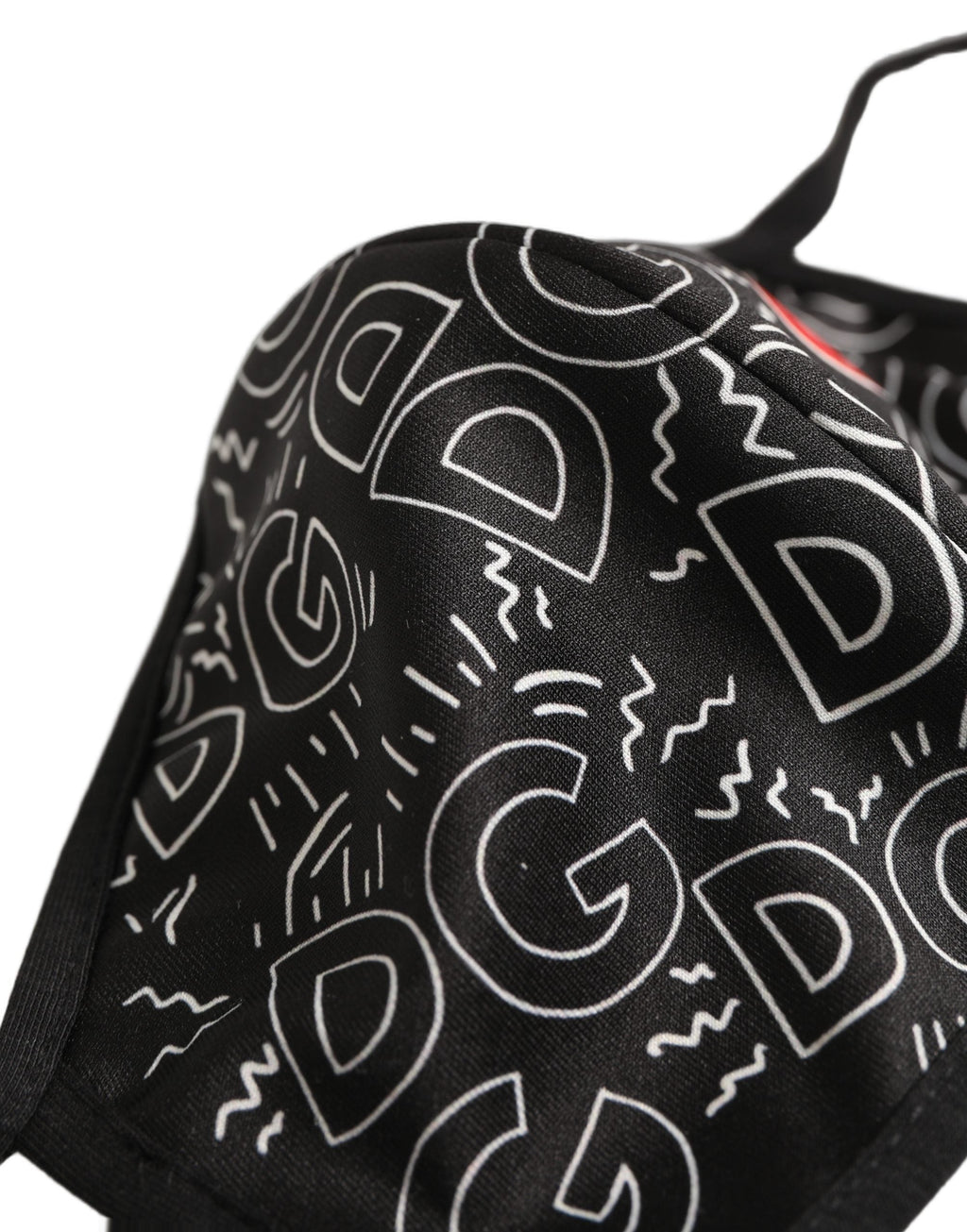 Dolce & Gabbana Black Heart DG Logo Monogram Elastic Ear Strap Face Mask