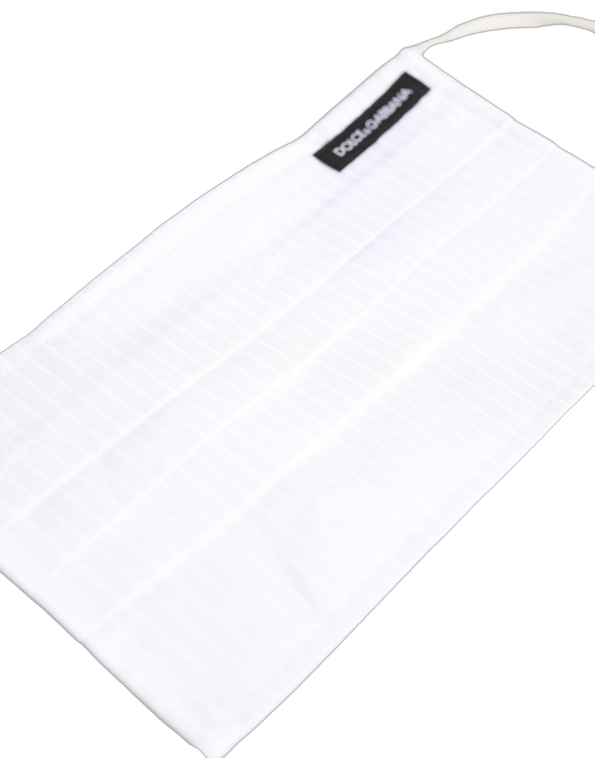 Dolce & Gabbana White 100% Cotton Pleated Elastic Ear Strap Face Mask