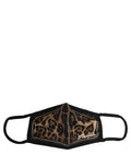 Dolce & Gabbana Brown Black Leopard Print Elastic Ear Strap Face Mask