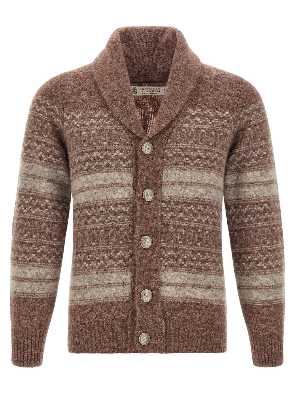 Brunello Cucinelli Brown Alpaca Leather Cardigan