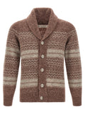 Brunello Cucinelli Brown Alpaca Leather Cardigan