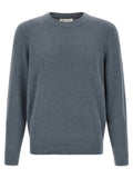 Brunello Cucinelli Blue Alpaca Leather Cardigan