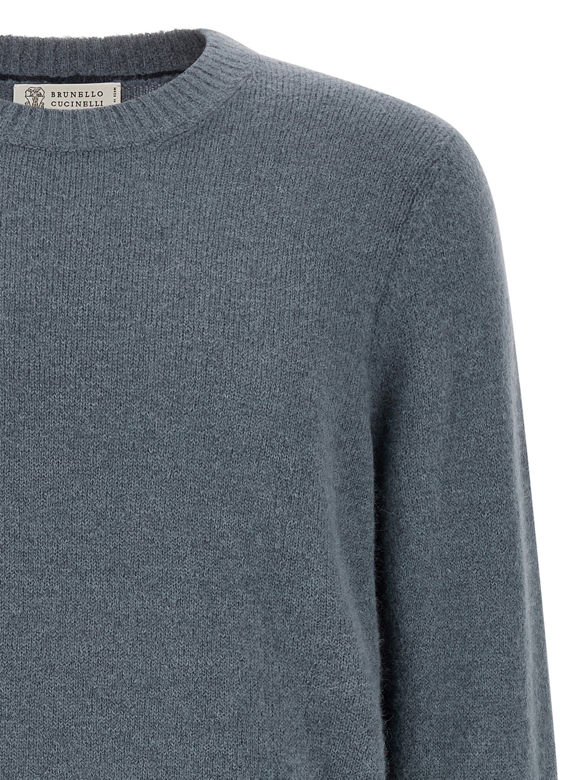 Brunello Cucinelli Blue Alpaca Leather Cardigan