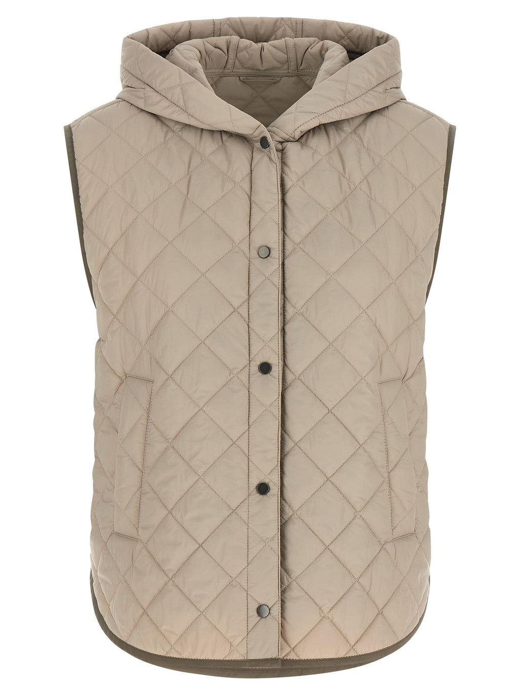 Brunello Cucinelli Beige Polyamide Sleeveless Jacket
