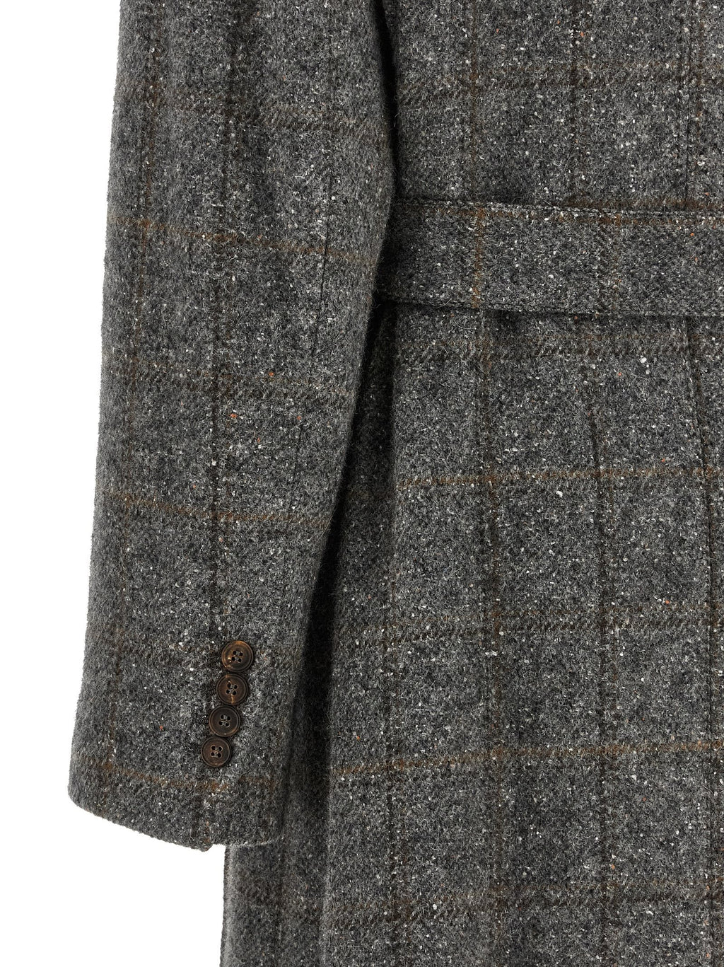 Brunello Cucinelli Gray Alpaca Leather Coat