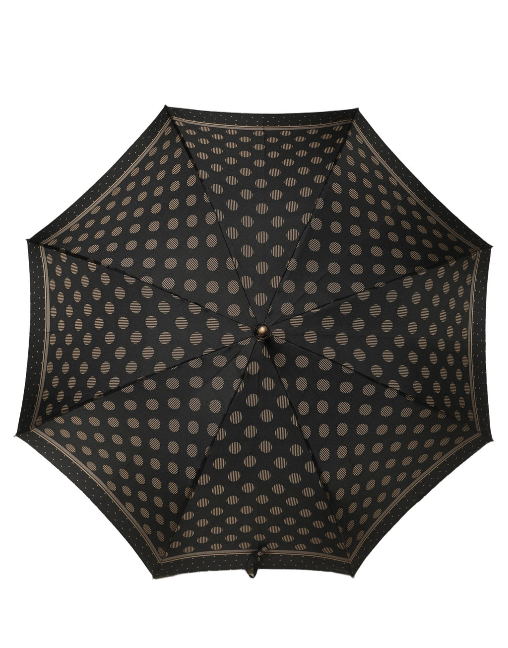 Dolce & Gabbana Black Gold Jacquard Polka Dot Long Handle Umbrella