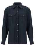 Brunello Cucinelli Blue Virgin Wool Blouse