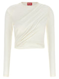 Diesel White Cotton Long Sleeve T-Shirt