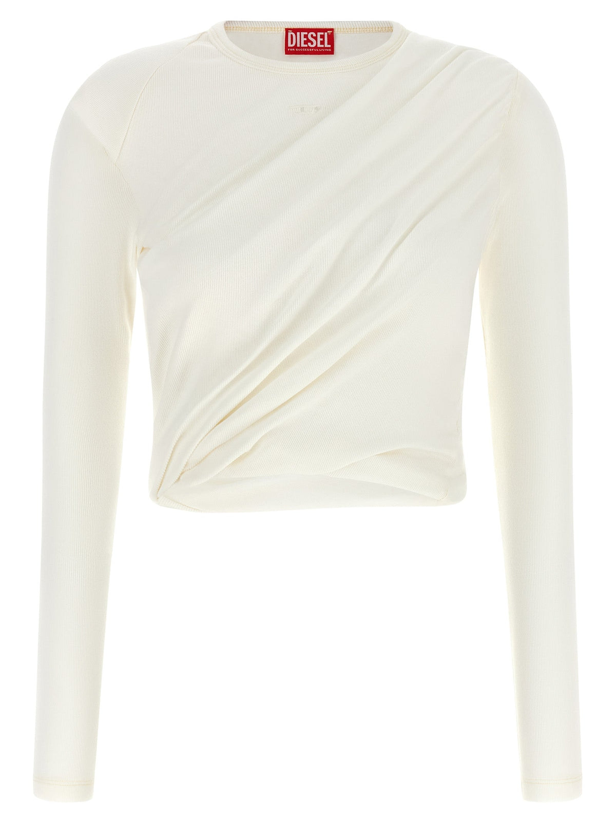 Diesel White Cotton Long Sleeve T-Shirt