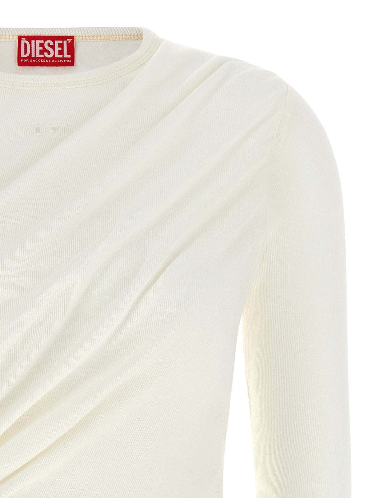 Diesel White Cotton Long Sleeve T-Shirt