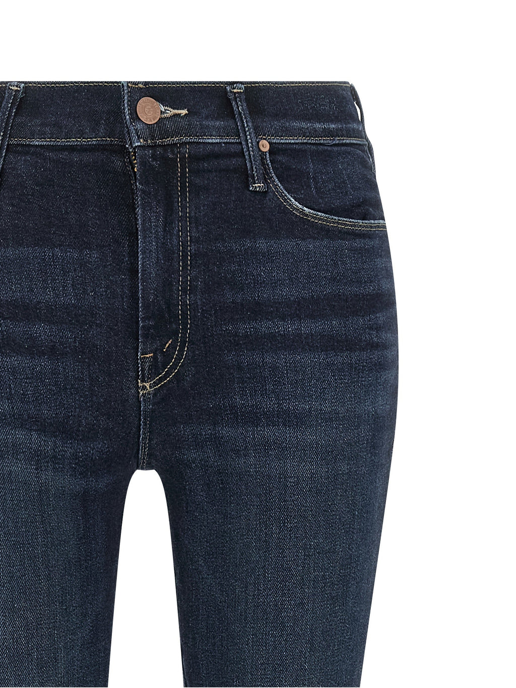 Mother Denim Blue Cotton Flared Jeans